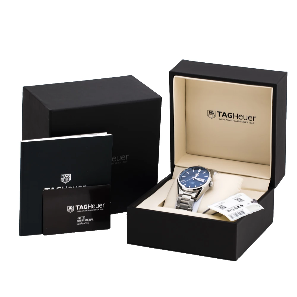 Tag Heuer Blue Stainless Steel Carrera Caliber 5 WAR201E.BA0723 Men's Wristwatch 41 Mm For Men 8 Tag Heuer Blue Stainless Steel Carrera Caliber 5 WAR201E.BA0723 Men's Wristwatch 41 Mm For Men - Image 8