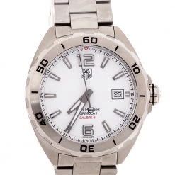 Tag Heuer White Stainless Steel Formula 1 Caiiber 5 WAZ2114.BA0875 Men's Wristwatch 41 Mm For Men -Tag Heuer Sales Shop luxury men tag heuer new watches p280954 002