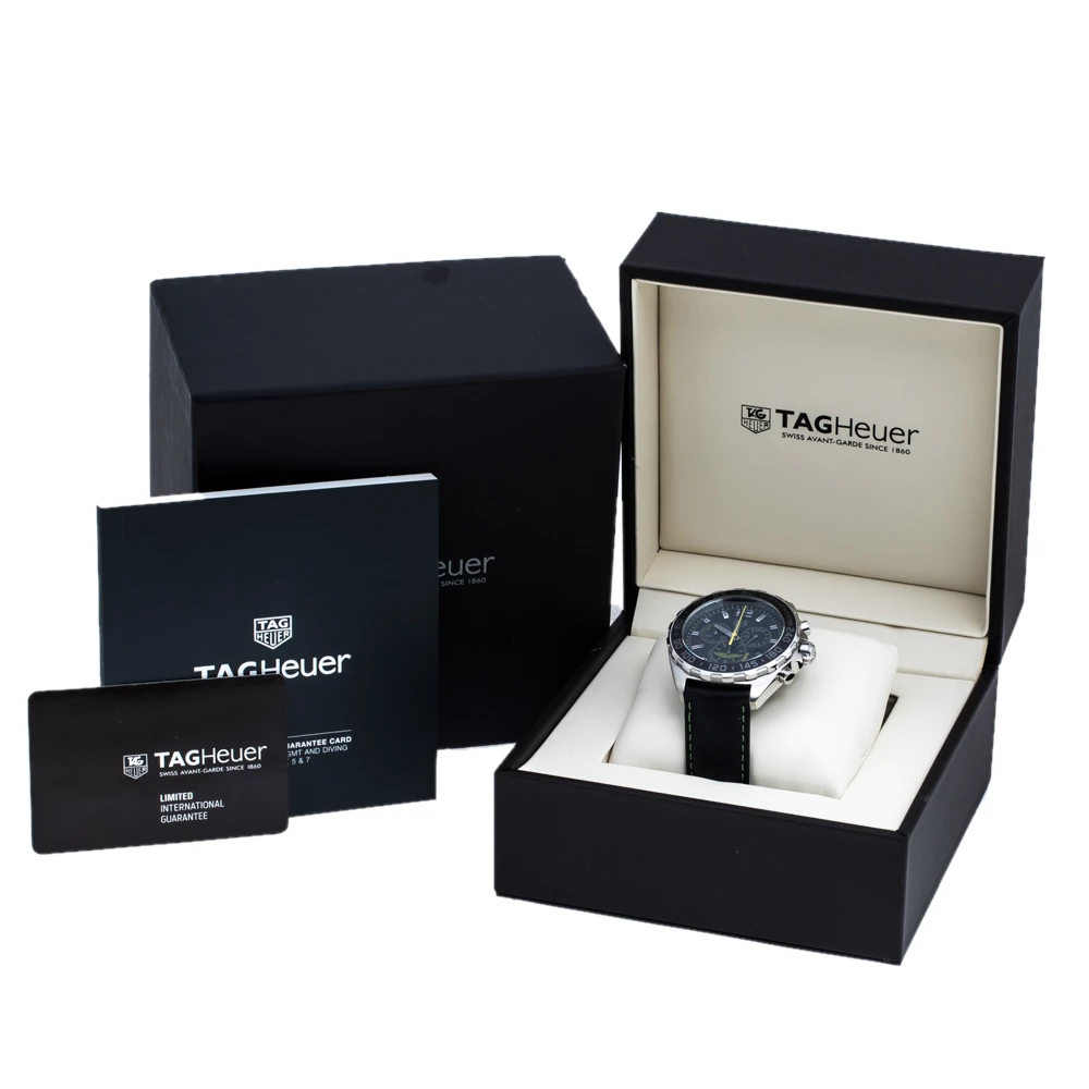 Tag Heuer Black Stainless Steel Formula 1 Aston Martin Chronograph Men's Wristwatch 43 Mm For Men 8 Tag Heuer Black Stainless Steel Formula 1 Aston Martin Chronograph Men's Wristwatch 43 Mm For Men - Image 8