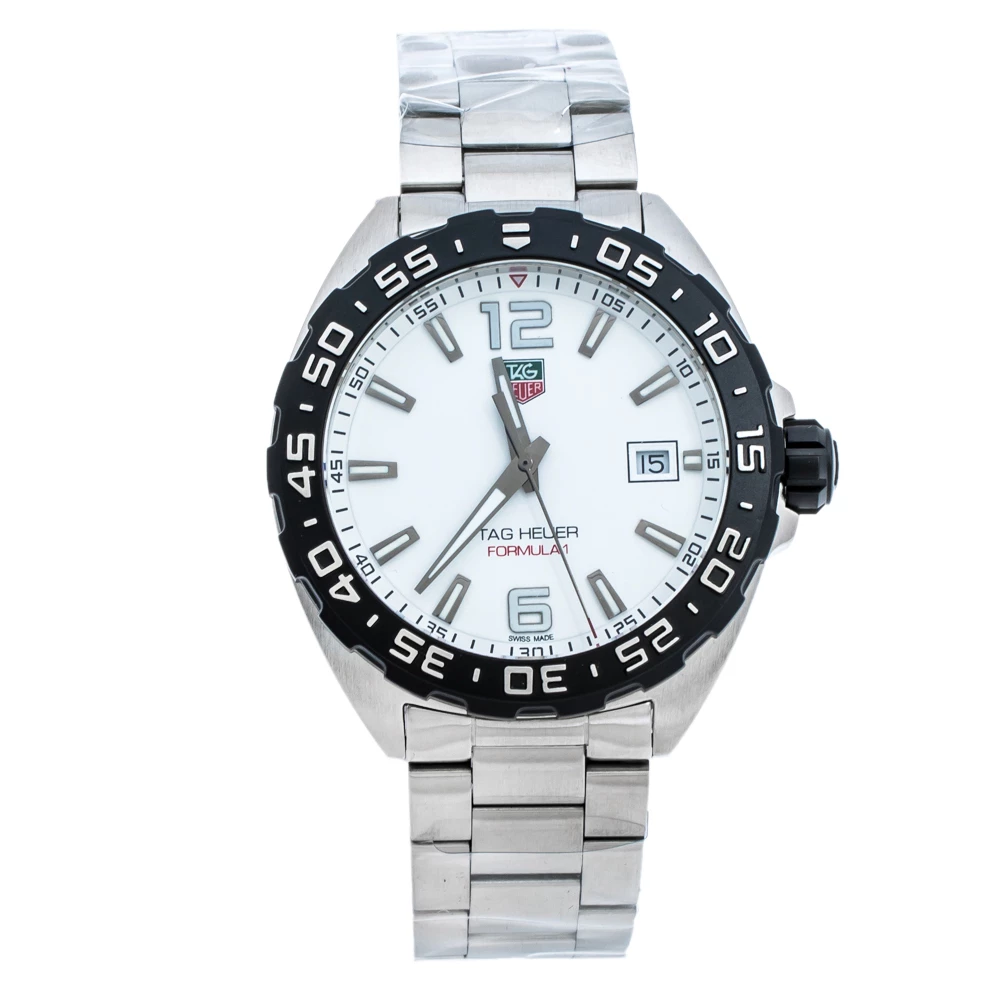 Tag Heuer White Stainless Steel Formula 1 WAZ1111.BA0875 Men's Wristwatch 41 Mm For Men 1 Tag Heuer White Stainless Steel Formula 1 WAZ1111.BA0875 Men's Wristwatch 41 Mm For Men