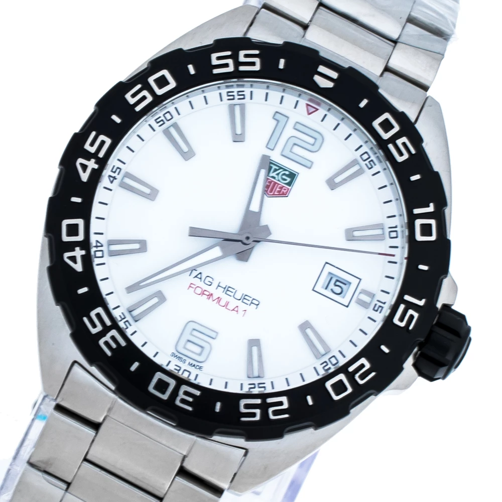 Tag Heuer White Stainless Steel Formula 1 WAZ1111.BA0875 Men's Wristwatch 41 Mm For Men 3 Tag Heuer White Stainless Steel Formula 1 WAZ1111.BA0875 Men's Wristwatch 41 Mm For Men - Image 3
