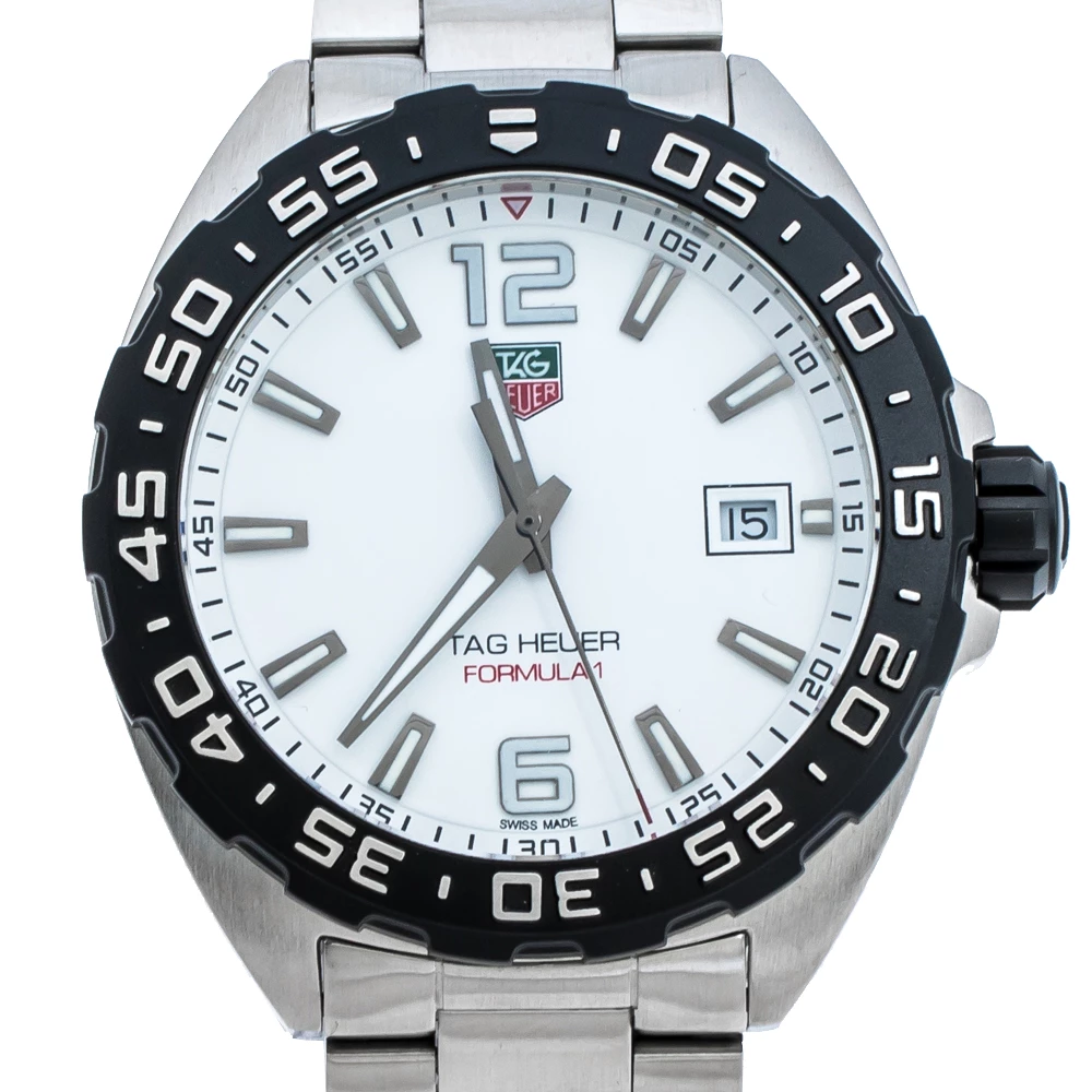 Tag Heuer White Stainless Steel Formula 1 WAZ1111.BA0875 Men's Wristwatch 41 Mm For Men 2 Tag Heuer White Stainless Steel Formula 1 WAZ1111.BA0875 Men's Wristwatch 41 Mm For Men - Image 2