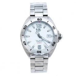 Tag Heuer White Stainless Steel Formula 1 WAZ1114.BA0875 Men's Wristwatch 41 Mm For Men