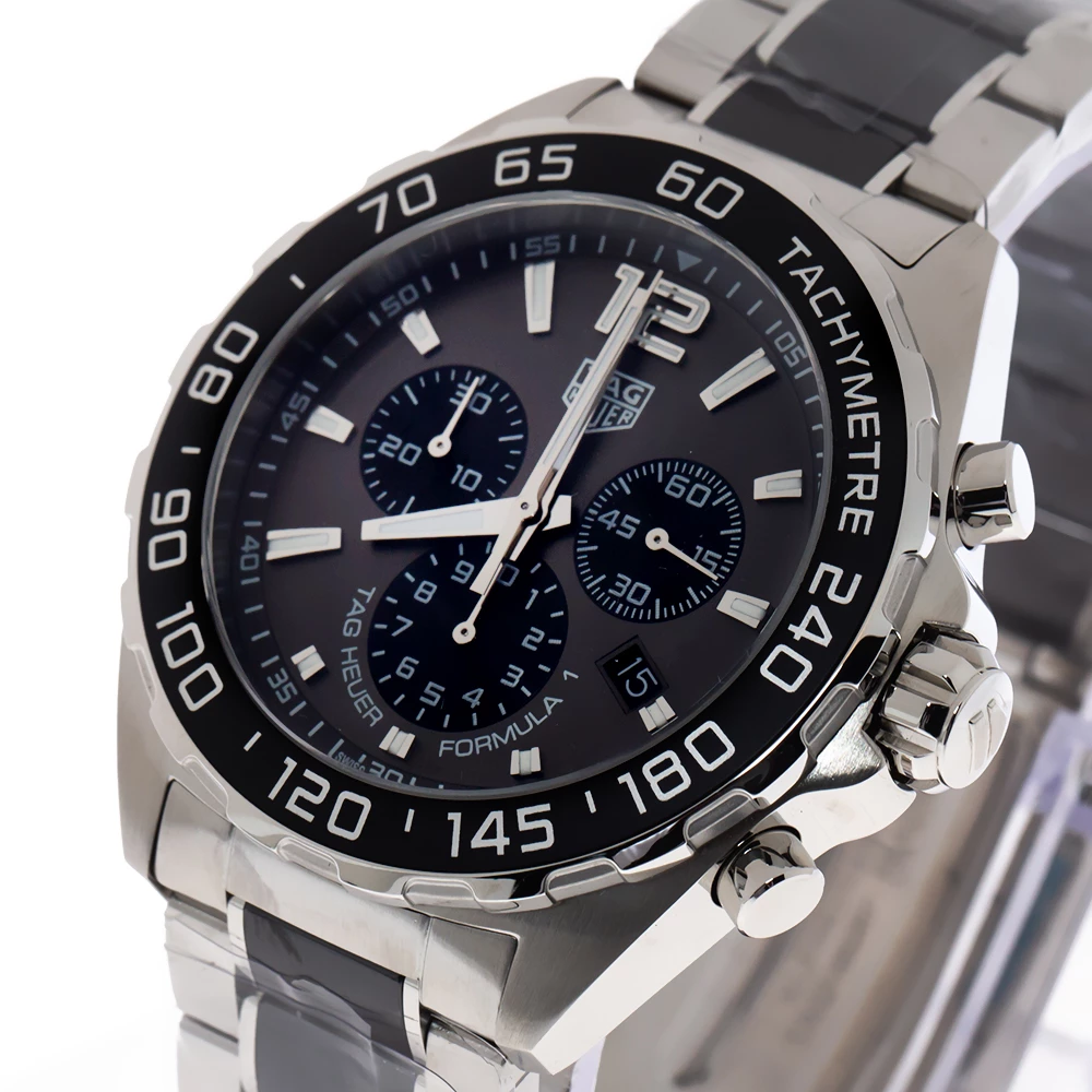 Tag Heuer Grey Ceramic Stainless Steel Formula 1 CAZ1011.BA0843 Men's Wristwatch 43 Mm For Men 2 Tag Heuer Grey Ceramic Stainless Steel Formula 1 CAZ1011.BA0843 Men's Wristwatch 43 Mm For Men - Image 2