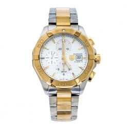 Tag Heuer Silver Two-Tone Stainless Steel Aquaracer Calibre 16 CAY2121.BB0923 Men's Wristwatch 43 Mm For Men