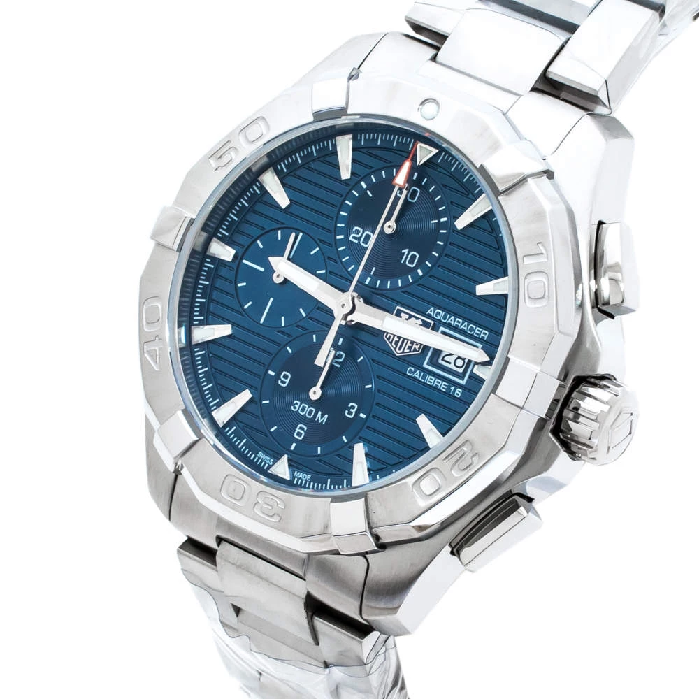 TAG Heuer Blue Stainless Steel Aquaracer CAY211B.BA0927 Men's Wristwatch 43 Mm For Men 2 TAG Heuer Blue Stainless Steel Aquaracer CAY211B.BA0927 Men's Wristwatch 43 Mm For Men - Image 2