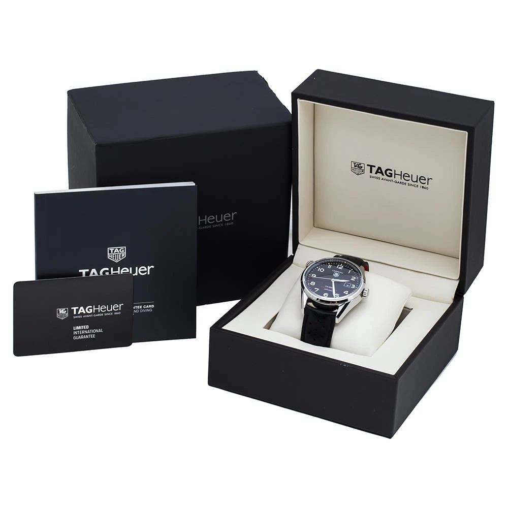 TAG Heuer Black Stainless Steel Carrera Drive Time WAR2A10.FC6337 Men's Wristwatch 43 Mm For Men 8 TAG Heuer Black Stainless Steel Carrera Drive Time WAR2A10.FC6337 Men's Wristwatch 43 Mm For Men - Image 8