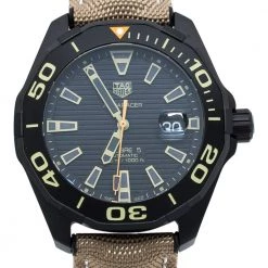 TAG Heuer Black Titanium Aquaracer WAY208C.FC8383 Men's Wristwatch 43 Mm For Men -Tag Heuer Sales Shop luxury men tag heuer new watches p313413 008