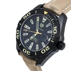 TAG Heuer Black Titanium Aquaracer WAY208C.FC8383 Men's Wristwatch 43 Mm For Men -Tag Heuer Sales Shop luxury men tag heuer new watches p313413 009