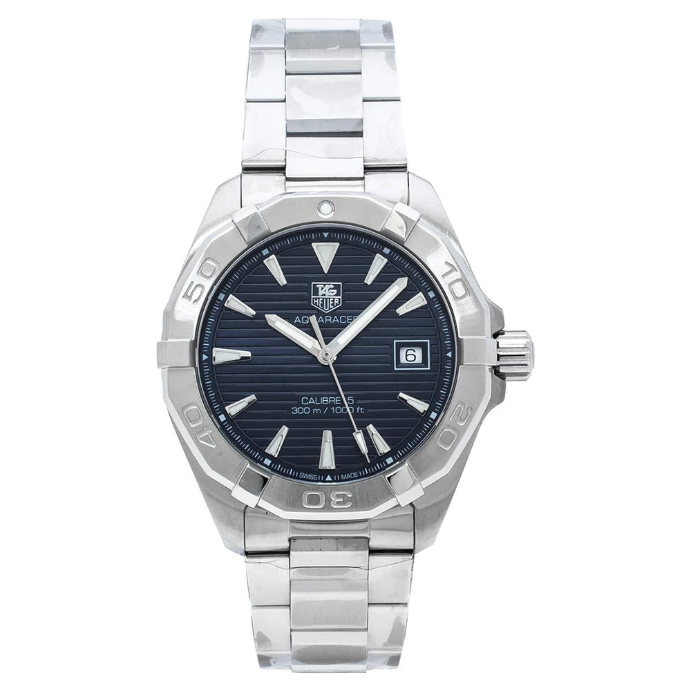 Tag Heuer Blue Stainless Steel Aquaracer WAY2112.BA0928 Men's Wristwatch 41 Mm For Men 1 Tag Heuer Blue Stainless Steel Aquaracer WAY2112.BA0928 Men's Wristwatch 41 Mm For Men