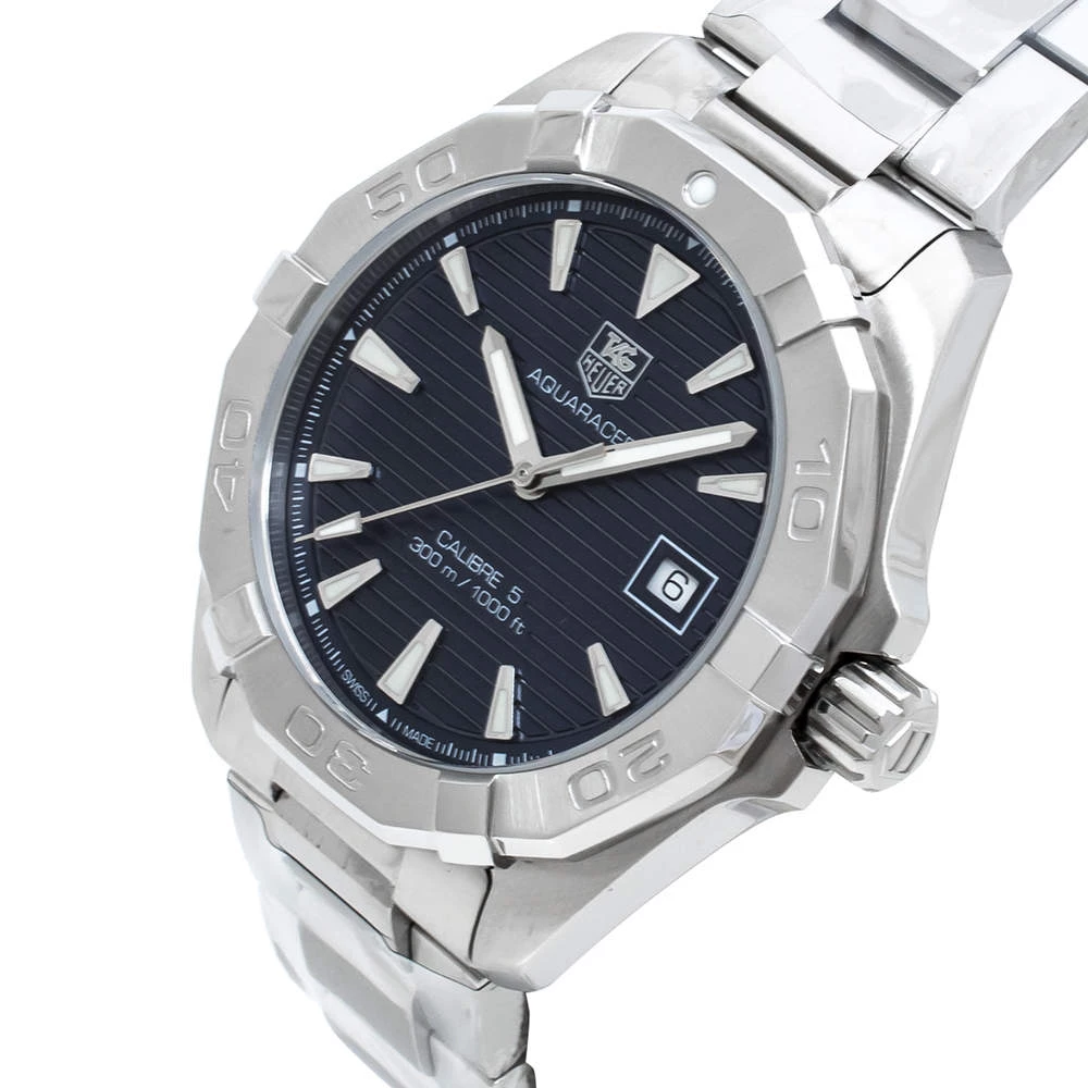 Tag Heuer Blue Stainless Steel Aquaracer WAY2112.BA0928 Men's Wristwatch 41 Mm For Men 2 Tag Heuer Blue Stainless Steel Aquaracer WAY2112.BA0928 Men's Wristwatch 41 Mm For Men - Image 2