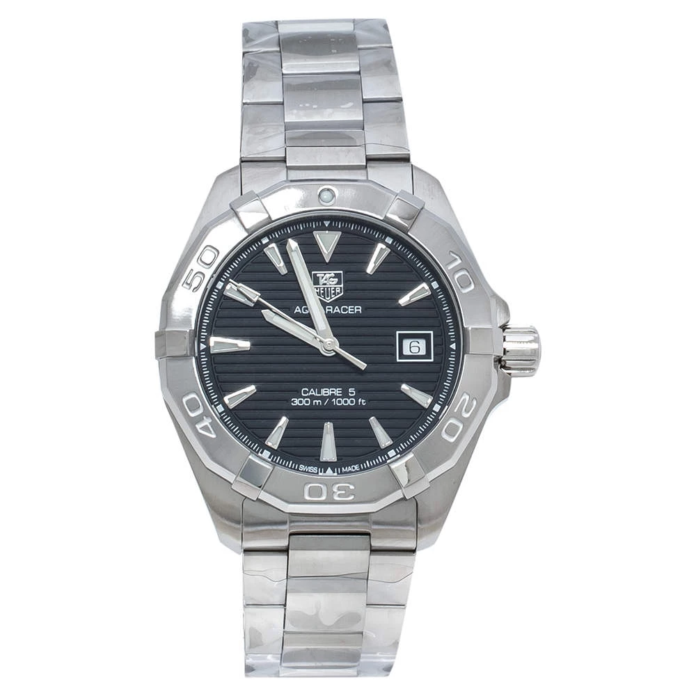 TAG Heuer Black Stainless Steel Aquaracer WAY2110.BA0928 Men's Wristwatch 41 Mm For Men 1 TAG Heuer Black Stainless Steel Aquaracer WAY2110.BA0928 Men's Wristwatch 41 Mm For Men