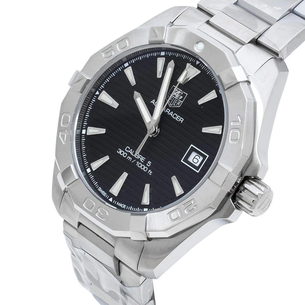 TAG Heuer Black Stainless Steel Aquaracer WAY2110.BA0928 Men's Wristwatch 41 Mm For Men 2 TAG Heuer Black Stainless Steel Aquaracer WAY2110.BA0928 Men's Wristwatch 41 Mm For Men - Image 2