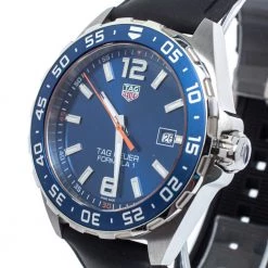 Tag Heuer Blue Stainless Steel Rubber Formula 1 WAZ1010 Quartz Men's Wristwatch 43MM For Men -Tag Heuer Sales Shop luxury men tag heuer new watches p373472 007