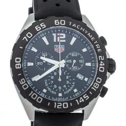 Tag Heuer Black Stainless Steel Rubber Formula 1 CAZ1010 Quartz Men's Wristwatch 43MM For Men -Tag Heuer Sales Shop luxury men tag heuer new watches p373476 006