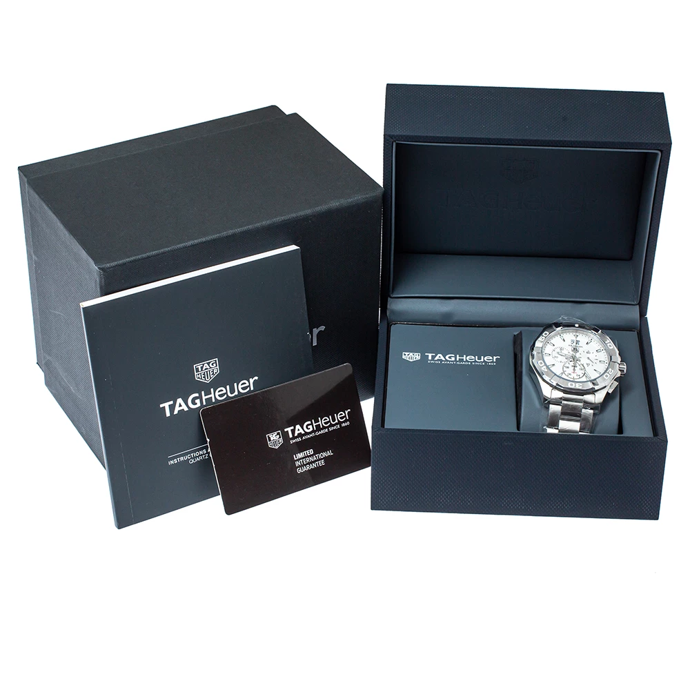 Tag Heuer White Stainless Steel Aquaracer CAY1111 Quartz Men's Wristwatch 43MM For Men 8 Tag Heuer White Stainless Steel Aquaracer CAY1111 Quartz Men's Wristwatch 43MM For Men - Image 8