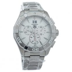 Tag Heuer White Stainless Steel Aquaracer CAY1111 Quartz Men's Wristwatch 43MM For Men