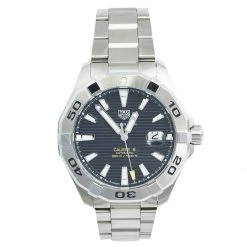 Tag Heuer Blue Stainless Steel Aquaracer WAY2012 Men's Wristwatch 43 Mm For Men