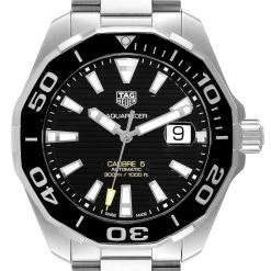 Tag Heuer Black Stainless Steel Aquaracer Calibre 5 WAY201A Men's Wristwatch 43 MM For Men 12 Tag Heuer Black Stainless Steel Aquaracer Calibre 5 WAY201A Men's Wristwatch 43 MM For Men -Tag Heuer Sales Shop luxury men tag heuer new watches p575717 003
