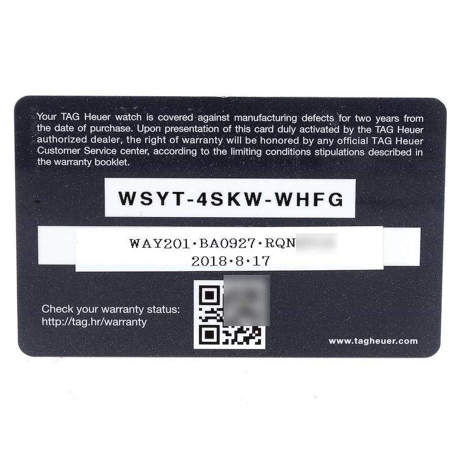 Tag Heuer Black Stainless Steel Aquaracer Calibre 5 WAY201A Men's Wristwatch 43 MM For Men 9 Tag Heuer Black Stainless Steel Aquaracer Calibre 5 WAY201A Men's Wristwatch 43 MM For Men - Image 9