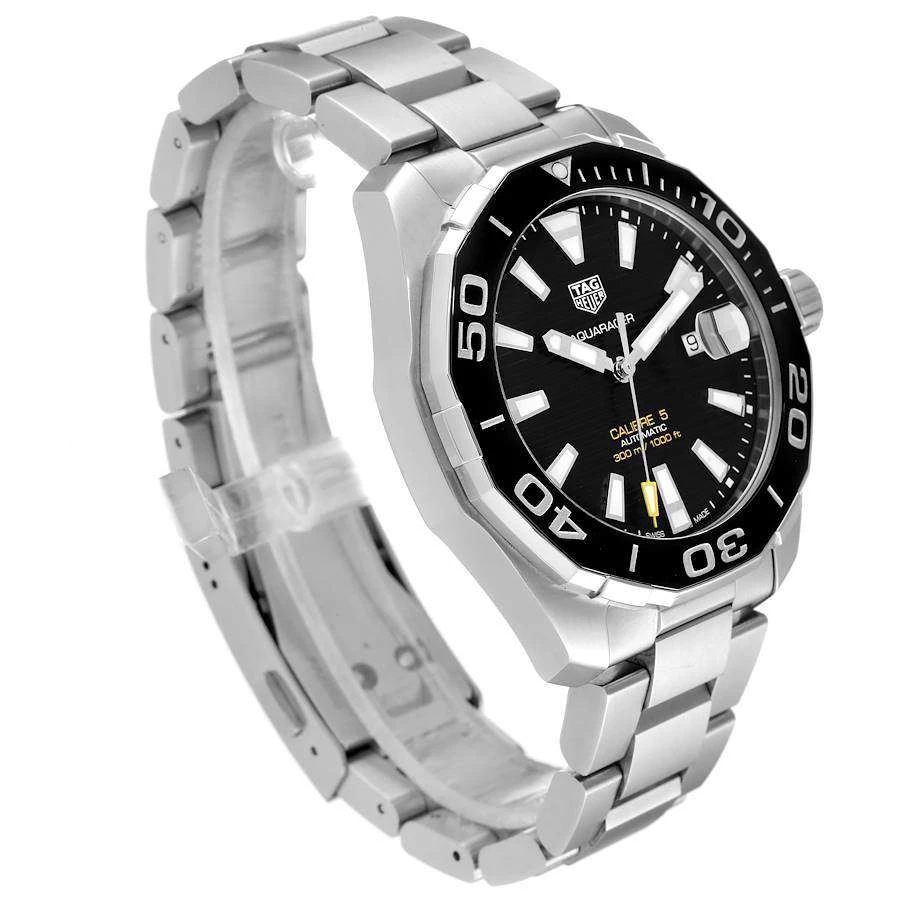 Tag Heuer Black Stainless Steel Aquaracer Calibre 5 WAY201A Men's Wristwatch 43 MM For Men 7 Tag Heuer Black Stainless Steel Aquaracer Calibre 5 WAY201A Men's Wristwatch 43 MM For Men - Image 7