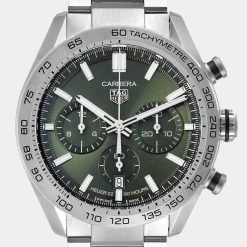 Tag Heuer Green Stainless Steel Carrera Chronograph CBN2A10 Men's Wristwatch 44 MM For Men 12 Tag Heuer Green Stainless Steel Carrera Chronograph CBN2A10 Men's Wristwatch 44 MM For Men -Tag Heuer Sales Shop luxury men tag heuer new watches p641375 002