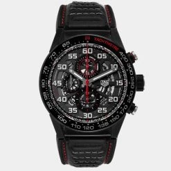 Tag Heuer Black PVD Stainless Steel Carrera Calibre 01 CAR2A1H Men's Wristwatch 45 Mm For Men