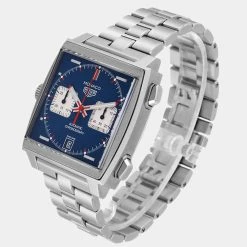 Tag Heuer Blue Stainless Steel Monaco Chronograph CAW211P Men's Wristwatch 39 Mm For Men -Tag Heuer Sales Shop luxury men tag heuer new watches p675858 004