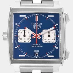 Tag Heuer Blue Stainless Steel Monaco Chronograph CAW211P Men's Wristwatch 39 Mm For Men -Tag Heuer Sales Shop luxury men tag heuer new watches p675858 005