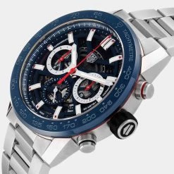Tag Heuer Blue Stainless Steel Carrera CBG2A11 Men's Wristwatch 45 Mm For Men -Tag Heuer Sales Shop luxury men tag heuer new watches p676170 003