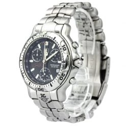 Tag Heuer Black Stainless Steel 6000 Series Grant Hill Men's Wristwatch 40MM For Men