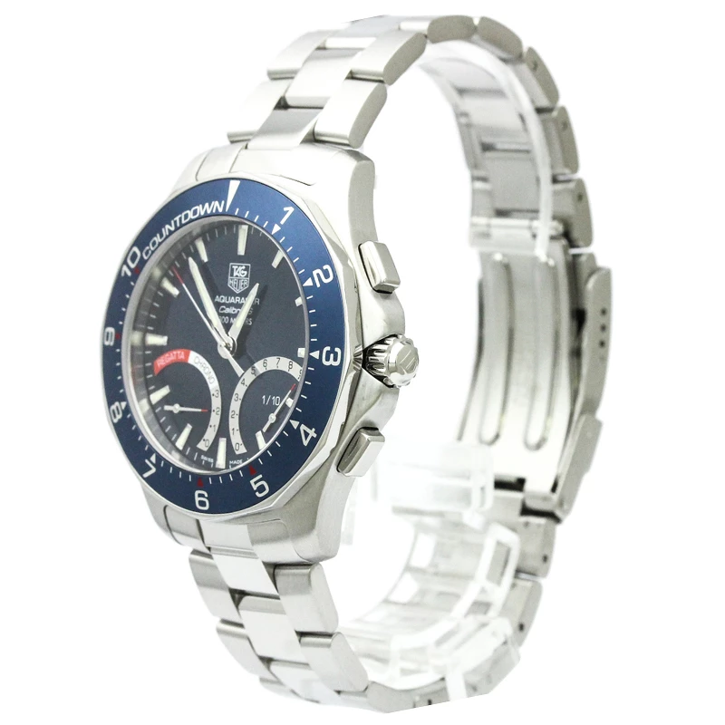 Tag Heuer Navy Blue Stainless Steel Aquaracer Calibre S Regatta Men's Wristwatch 42MM For Men 1 Tag Heuer Navy Blue Stainless Steel Aquaracer Calibre S Regatta Men's Wristwatch 42MM For Men