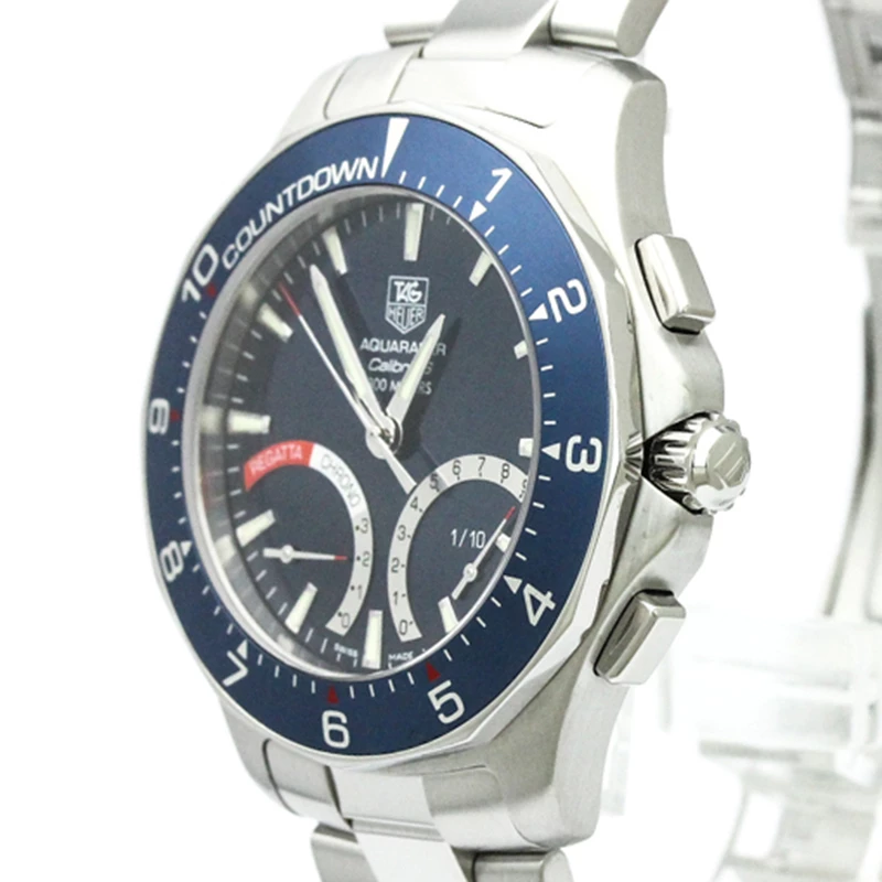 Tag Heuer Navy Blue Stainless Steel Aquaracer Calibre S Regatta Men's Wristwatch 42MM For Men 2 Tag Heuer Navy Blue Stainless Steel Aquaracer Calibre S Regatta Men's Wristwatch 42MM For Men - Image 2