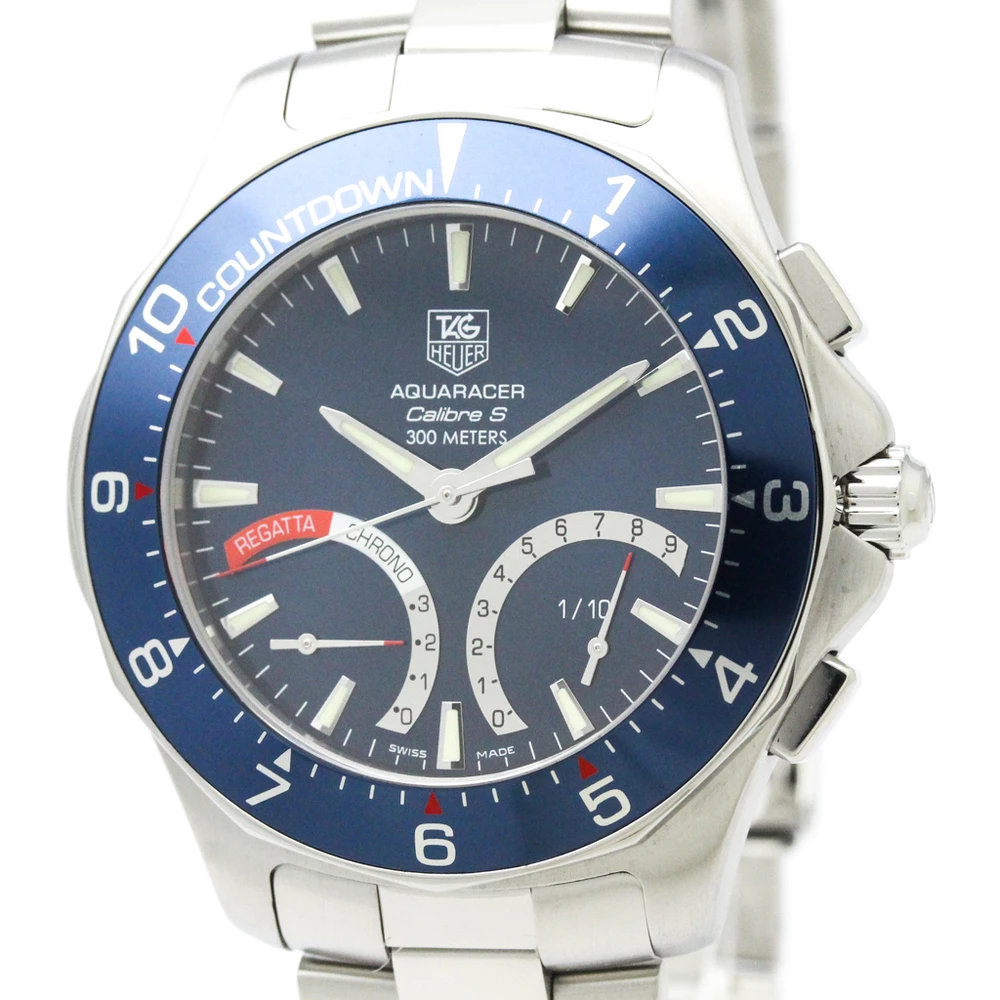 Tag Heuer Navy Blue Stainless Steel Aquaracer Calibre S Regatta Men's Wristwatch 42MM For Men 3 Tag Heuer Navy Blue Stainless Steel Aquaracer Calibre S Regatta Men's Wristwatch 42MM For Men - Image 3