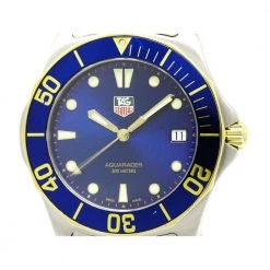 Tag Heuer Blue Gold Plated Stainless Steel Aquaracer Men's Wristwatch 39MM For Men 7 Tag Heuer Blue Gold Plated Stainless Steel Aquaracer Men's Wristwatch 39MM For Men -Tag Heuer Sales Shop luxury men tag heuer used watches p138877 003