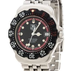 Tag Heuer Black Stainless Steel Formula ! WA1214 Unisex Wristwatch 35 Mm For Men -Tag Heuer Sales Shop luxury men tag heuer used watches p142162 003