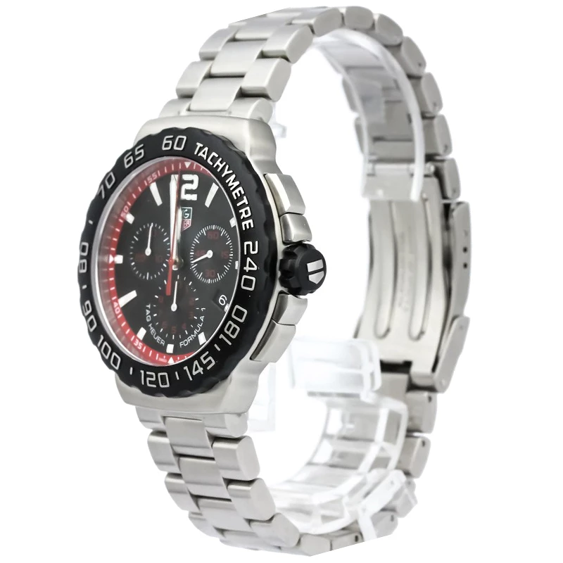 Tag Heuer Black Stainless Steel Formula 1 Chronograph Men's Wristwatch 42MM For Men 1 Tag Heuer Black Stainless Steel Formula 1 Chronograph Men's Wristwatch 42MM For Men