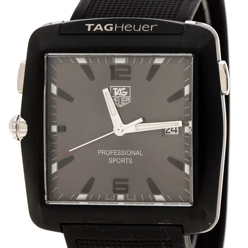 Tag Heuer Grey Stainless Steel Professional Golf WAE1113 Men's Wristwatch 36 Mm For Men 4 Tag Heuer Grey Stainless Steel Professional Golf WAE1113 Men's Wristwatch 36 Mm For Men - Image 4