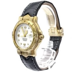 Tag Heuer White 18K Yellow Gold 6000 Series Men's Wristwatch 38MM For Men