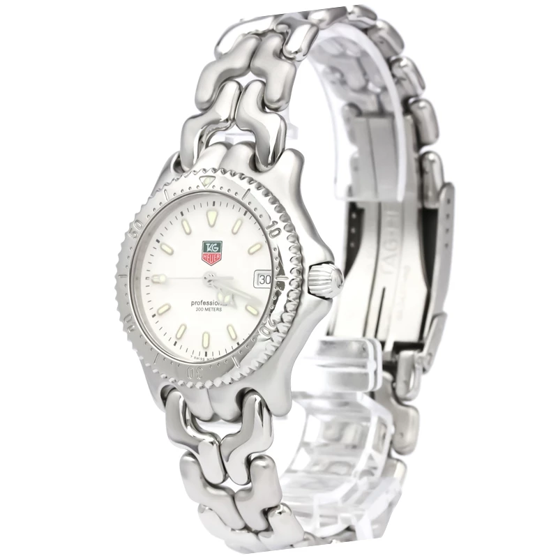 Tag Heuer White Stainless Steel S/EL Professional Men's Wristwatch 34MM For Men 1 Tag Heuer White Stainless Steel S/EL Professional Men's Wristwatch 34MM For Men