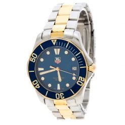 Tag Heuer Blue Two-tone Stainless Steel Aquaracer WAB1120 Men's Wristwatch 39 Mm For Men