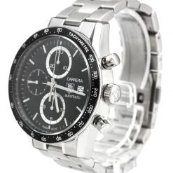 Tag Heuer Black Stainless Steel Carrera Men's Wristwatch 41MM For Men