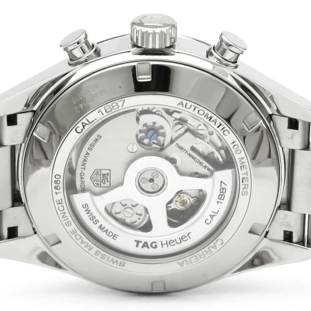 Tag Heuer Black Stainless Steel Carrera Calibre 1887 Men's Wristwatch 43MM For Men 3 Tag Heuer Black Stainless Steel Carrera Calibre 1887 Men's Wristwatch 43MM For Men - Image 3