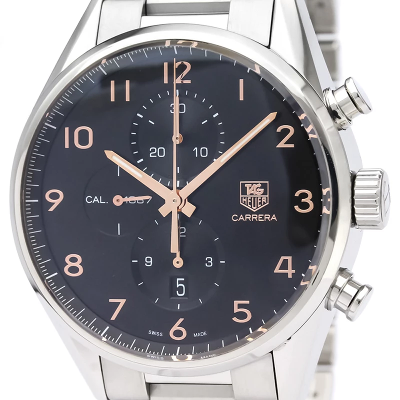 Tag Heuer Black Stainless Steel Carrera Calibre 1887 Men's Wristwatch 43MM For Men 2 Tag Heuer Black Stainless Steel Carrera Calibre 1887 Men's Wristwatch 43MM For Men - Image 2