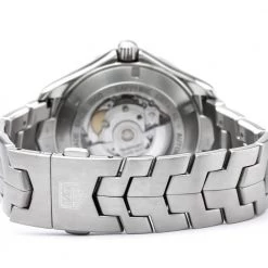 Tag Heuer Silver Stainless Steel Link Calibre 5 Day-Date Men's Wristwatch 42MM For Men -Tag Heuer Sales Shop luxury men tag heuer used watches p185035 002