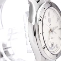 Tag Heuer Silver Stainless Steel Link Calibre 5 Day-Date Men's Wristwatch 42MM For Men -Tag Heuer Sales Shop luxury men tag heuer used watches p185035 004