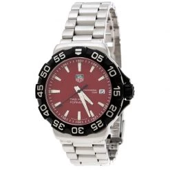 Tag Heuer Red Stainless Steel Formula 1 WAH1112 Men's Wristwatch 41 Mm For Men