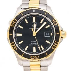 Tag Heuer Black Two-Tone Stainless Steel Aquaracer WAK2122 Men's Wristwatch 41 Mm For Men -Tag Heuer Sales Shop luxury men tag heuer used watches p224504 001