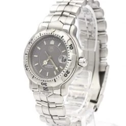 Tag Heuer Gray Stainless Steel 6000 Series Men's Wristwatch 35MM For Men