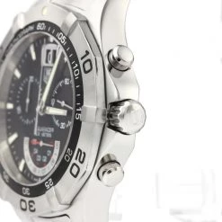Tag Heuer Black Stainless Steel Aquaracer Chronograph Grand Date CAF101A Men's Wristwatch 44MM For Men -Tag Heuer Sales Shop luxury men tag heuer used watches p226347 002